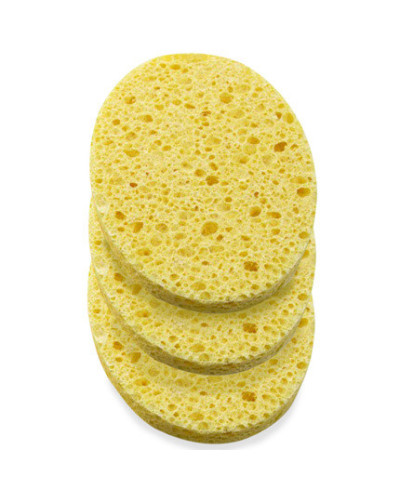 3 Éponges Végétales Jaunes Ovales New & Beauty