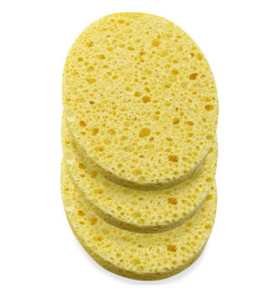 3 Éponges Végétales Jaunes Ovales New & Beauty