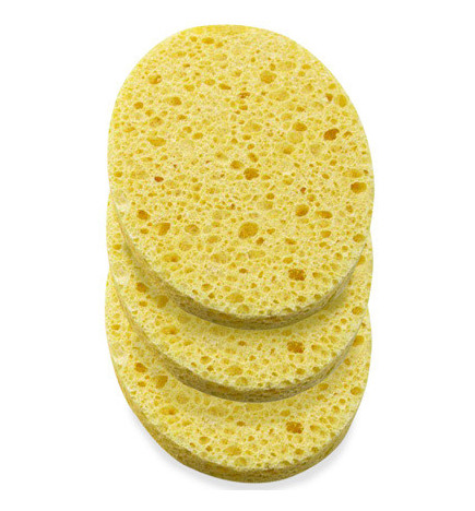 3 Éponges Végétales Jaunes Ovales New & Beauty