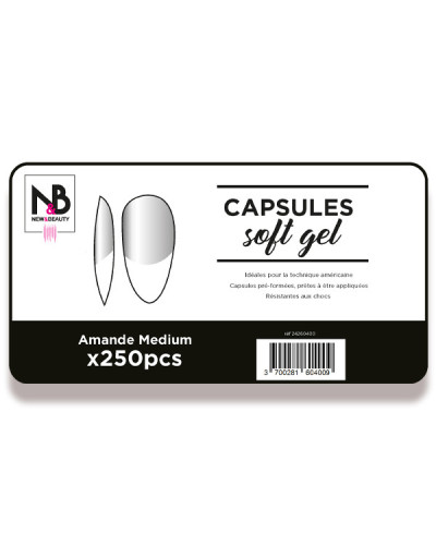 Capsules Soft Gel Amande Medium x250 New & Beauty