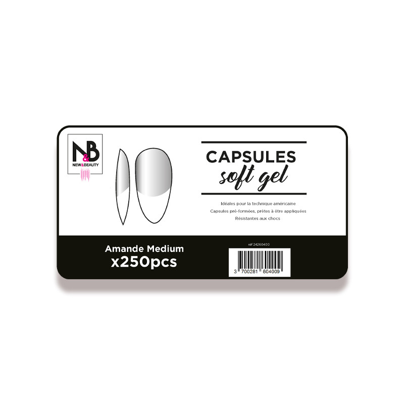 Capsules Soft Gel Amande Medium x250 New & Beauty Capsules Soft Gel Amande Medium x250 New & Beauty