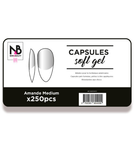 Capsules Soft Gel Amande Medium x250 New & Beauty