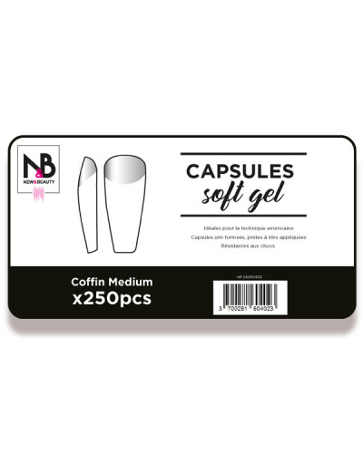 Capsules Soft Gel Coffin Medium x250 New & Beauty