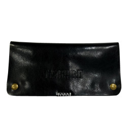Trousse à ciseaux de coiffure en cuir noire MASHIRO