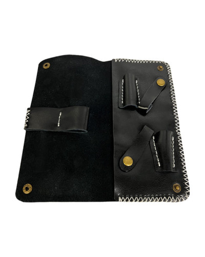 Trousse à ciseaux de coiffure en cuir noire MASHIRO