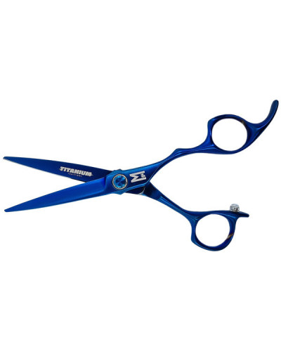 Ciseaux de coiffure professionnels Shakur Blue Titanium 6" Mashiro