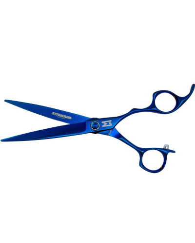 Ciseaux de coiffure professionnels Shakur Blue Titanium 7" Mashiro