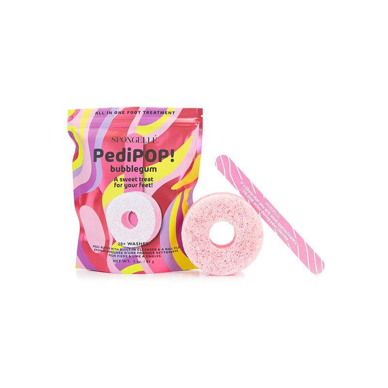Éponge de Pédicure Infusée et Exfoliante Pedi Pop Bubblegum Spongellée 85g