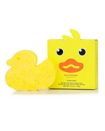 Éponge de Bain Infusée Animaux de la ferme Canard Danny Spongellé 70g