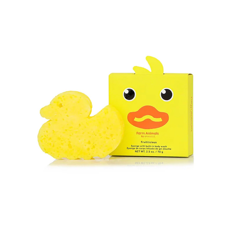 Éponge de Bain Infusée Animaux de la ferme Canard Danny Spongellé 70g
