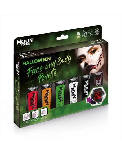 Coffret Peintures Corps Halloween Moon Creations 6x12ml