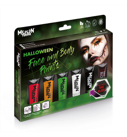 Coffret Peintures Corps Halloween Moon Creations 6x12ml