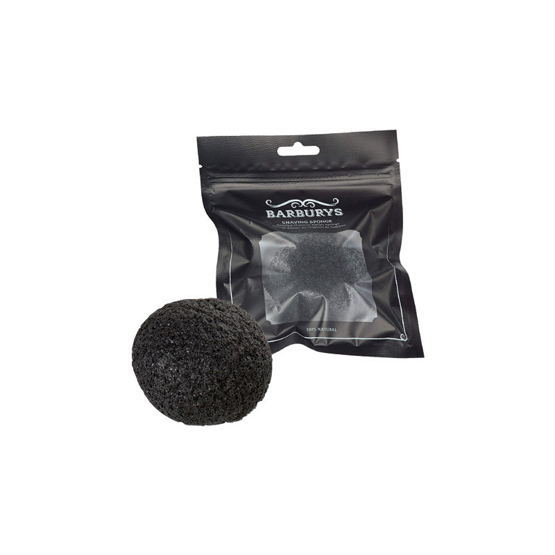 Éponge Konjac Au Charbon De Bambou Spéciale Rasage Barburys