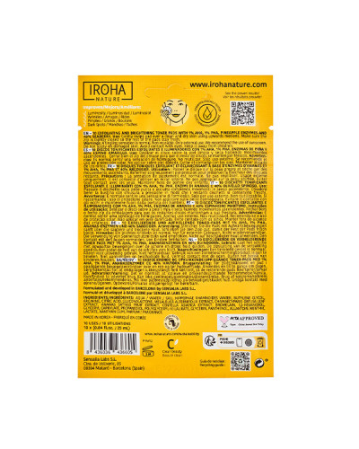 Disque Coton Pré-Imrégrés Tonique Exfoliant Iroha Nature 10x25ml