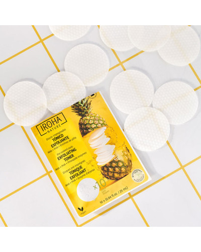 Disque Coton Pré-Imrégrés Tonique Exfoliant Iroha Nature 10x25ml