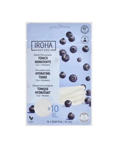 Disque Coton Pré-Imrégrés Tonique Hydratant Iroha Nature 10x25ml