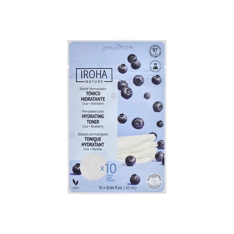 Disque Coton Pré-Imrégrés Tonique Hydratant Iroha Nature 10x25ml