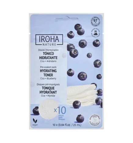 Disque Coton Pré-Imrégrés Tonique Hydratant Iroha Nature 10x25ml