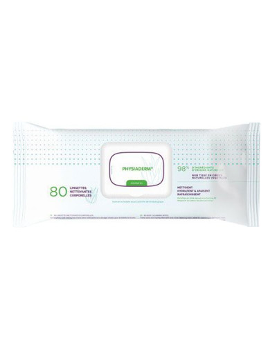 100 lingettes corporelles Physiaderm.