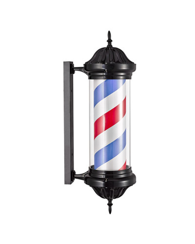 Enseigne Barber Rotative Lumineuse Forme Cylindre Finitions Noires