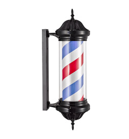 Enseigne Barber Rotative Lumineuse Forme Cylindre Finitions Noires