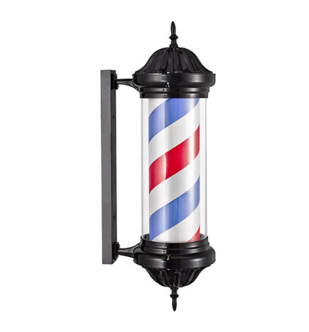Enseigne Barber Rotative Lumineuse Forme Cylindre Finitions Noires