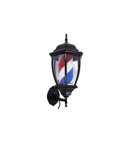 Enseigne Barbier Rotative Forme Lampadaire