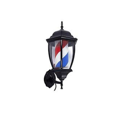 Enseigne Barbier Rotative Forme Lampadaire
