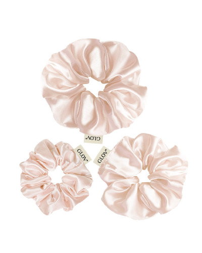 Lot de 3 Chouchous en Satin Champagne S,M,L