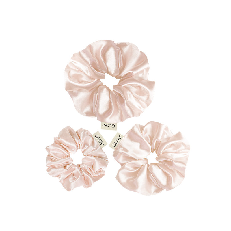 Lot de 3 Chouchous en Satin Champagne S,M,L Lot de 3 Chouchous en Satin Champagne S,M,L