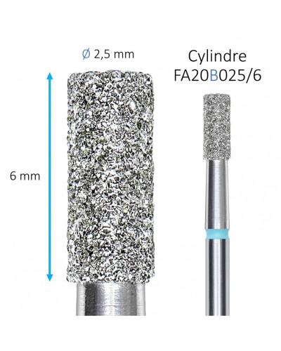 Embout Diamant Cylindre Bleu 2.5mm STALEKS