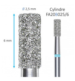 Embout Diamant Cylindre Bleu 2.5mm STALEKS