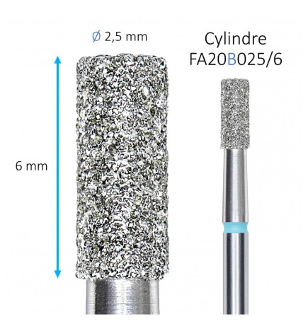 Embout Diamant Cylindre Bleu 2.5mm STALEKS