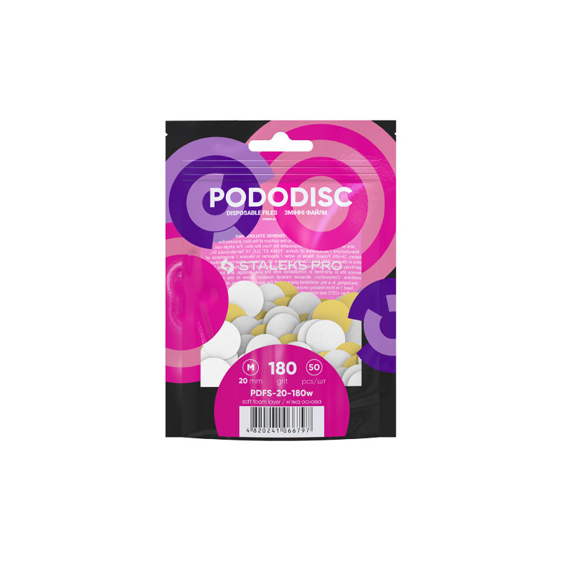 Emeri Spécial Pododisc Taille M Staleks 20mm 50pièces Emeri Spécial Pododisc Taille M Staleks 20mm 50pièces