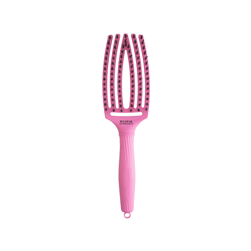 Brosse Fingerbrush Rose Sanglier Nylon Taille M