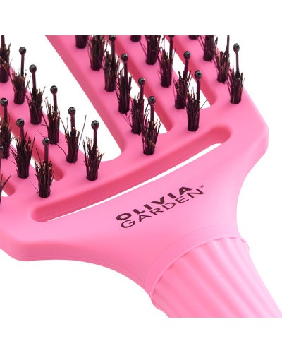 Brosse Fingerbrush Rose Sanglier Nylon Taille M