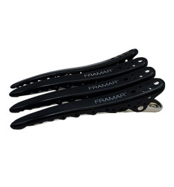 Pince à Cheveux Noir Grand Model Clips x4 Framar