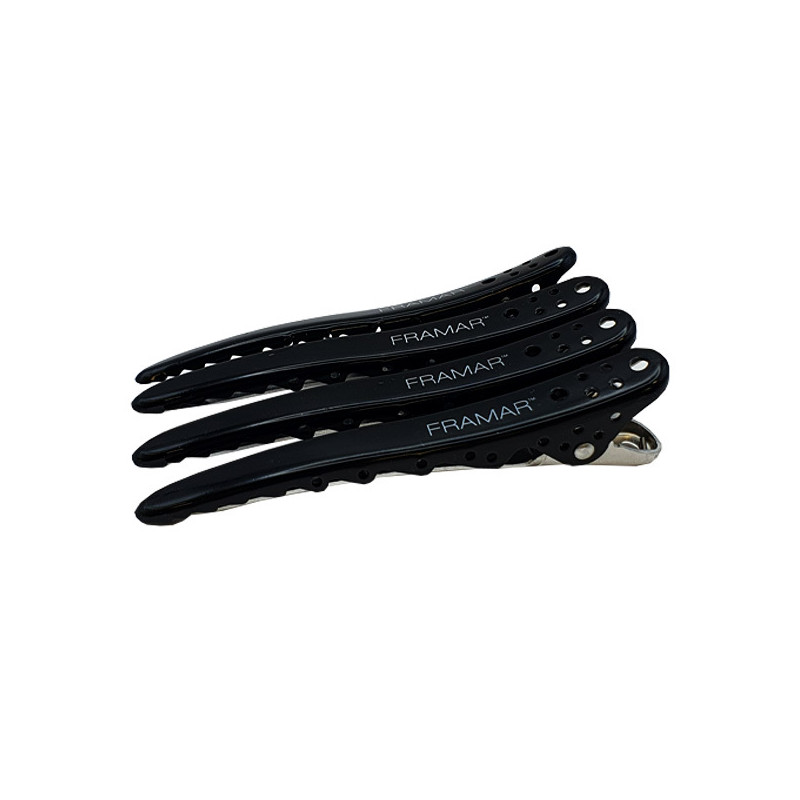 Pince à Cheveux Noir Grand Model Clips x4 Framar