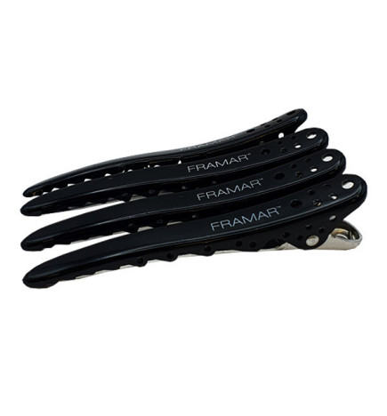 Pince à Cheveux Noir Grand Model Clips x4 Framar