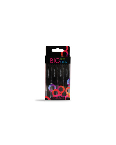 Pince à Cheveux Noir Grand Model Clips x4 Framar