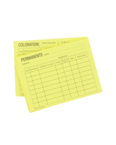 Fiches Reversibles Jaunes Couleur et Peranente x 50Pcs