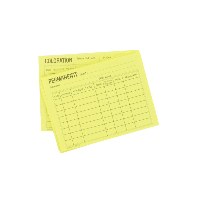 Fiches Reversibles Jaunes Couleur et Peranente x 50Pcs Fiches Reversibles Jaunes Couleur et Peranente x 50Pcs