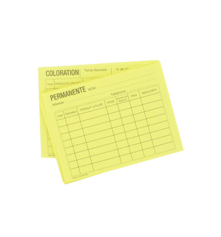Fiches Reversibles Jaunes Couleur et Peranente x 50Pcs