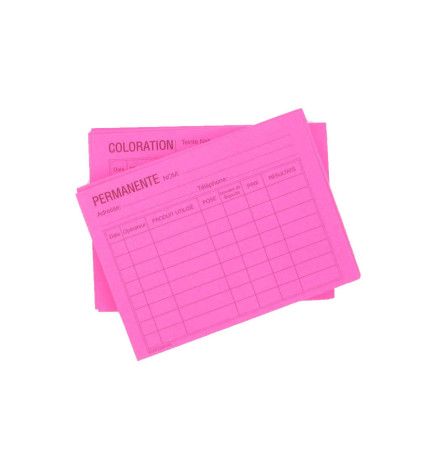 Fiches Reversibles Roses Couleur et Permanente x 50Pcs