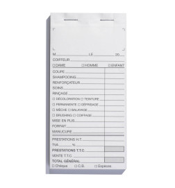 Carnet Caisse Blanc Sans Numéro