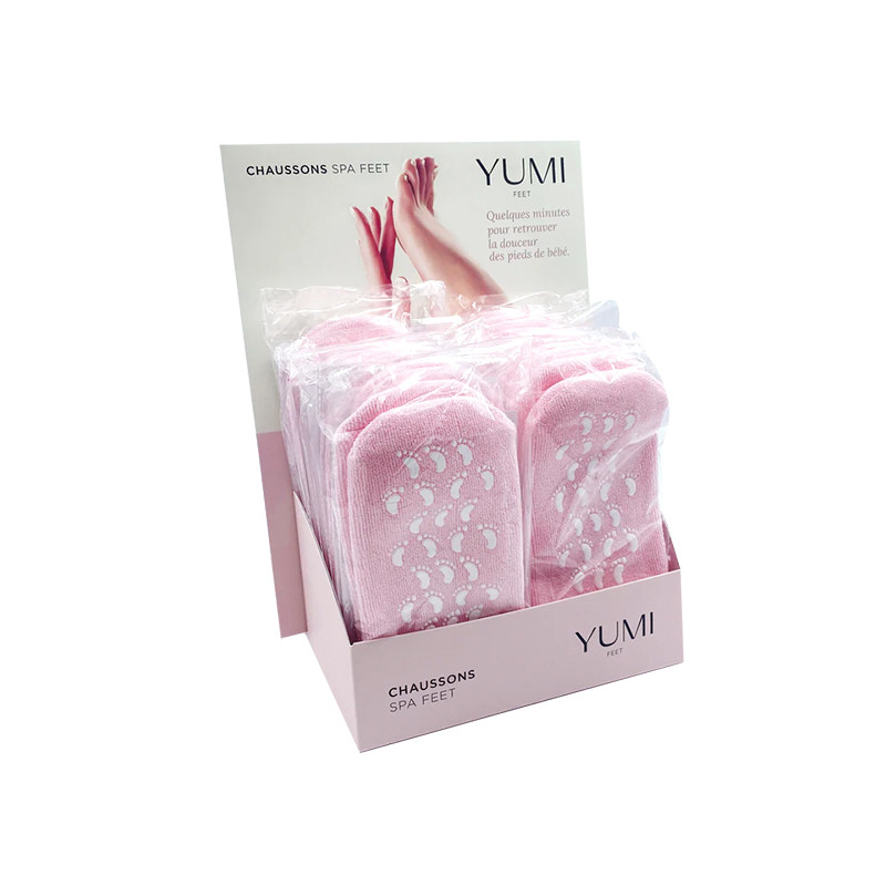Présentoir de 12 Paires de Chaussons Soin des Pieds SPA Yumi Rose Taille S - M Présentoir de 12 Paires de Chaussons Soin des Pieds SPA Yumi Rose Taille S - M
