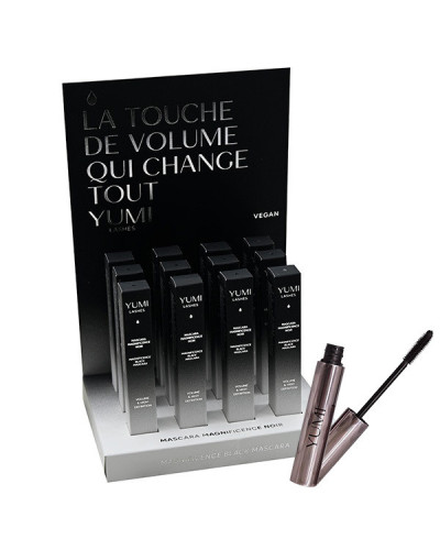 Présentoir de 12 Mascaras Magnificence Noir Yumi 8ml