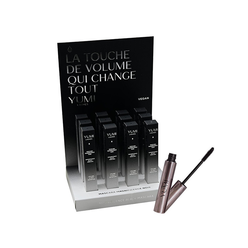 Présentoir de 12 Mascaras Magnificence Noir Yumi 8ml