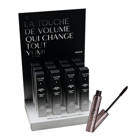 Présentoir de 12 Mascaras Magnificence Noir Yumi 8ml