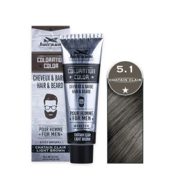 Coloration Cheveux & Barbe N° 5.1 Chatain Clair Hairgum 60g